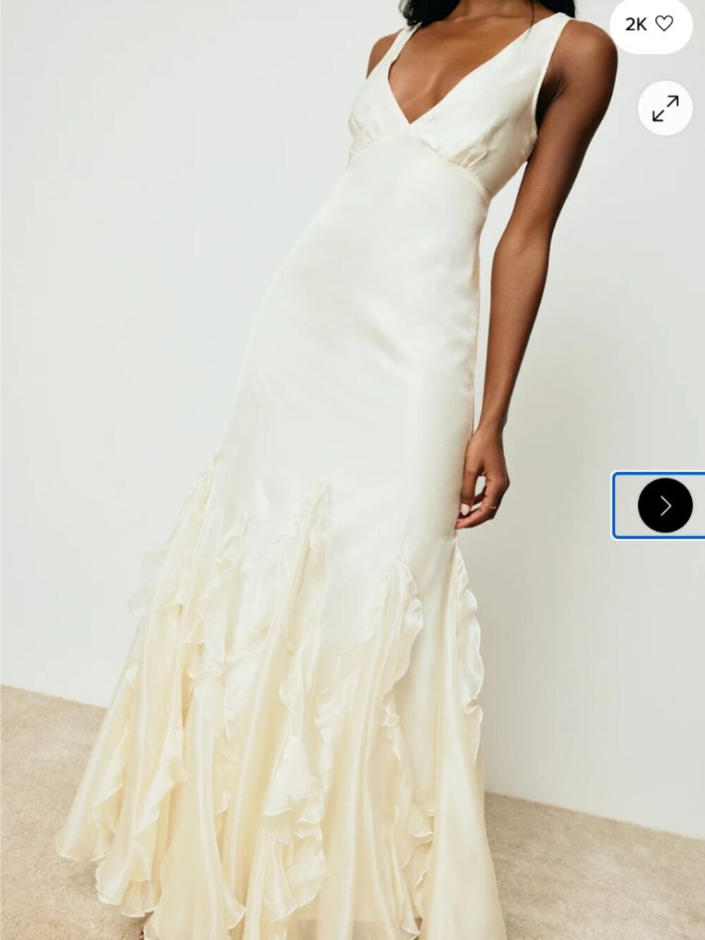 Lulu's Deluca Ivory Sleeveless Ruffled Maxi Dress | NWT | Size M